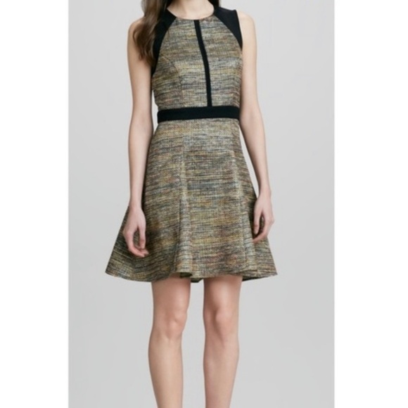 Ali Ro Metallic Tweed Fit and Flare Dress - Picture 1 of 10